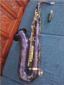 B Flat Tenor Saxophone with Gold Lacquer Finish, Brass Body, and Mouthpiece - Includes Case