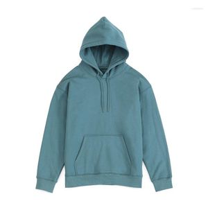 Men's Hoodies High Quality Men 2022 Plus Velvet Cotton Fabric Thick Hooded Hoodie Pullovers Solid Harajuku Knit Tops Spring Autumn
