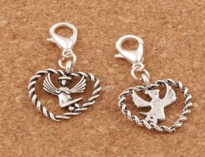 Anioł ze skrzydłami w otwartym sercu urok homar claw claw 100pclot Tybetańskie srebrne koraliki biżuteria DIY C933 159x32mm8339358
