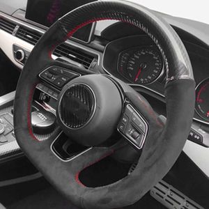 Anpassad bil rattskydd Wrap Non-Slip Suede Leather Flätbiltillbehör för Audi A4 A6 A3 A5 Q5 Q3 Q7 A8 TT Q2L