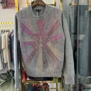 Kadın Sweaters Tasarımcısı Yeni Stil Boncuklarla dolu küçük koku sıcak sondaj yuvarlak boyun çukuru yaşı İnce çok yönlü yün bluz yhwc