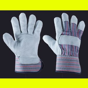 Hand protection Blue black red two fingered cattle Two layer electric welding Handling cowhide gloves Gardening work