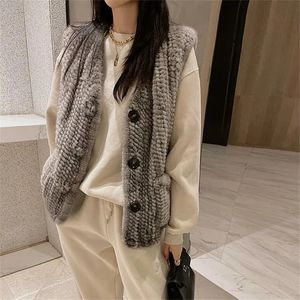 Frauenweste Imitation Nerink Weste Jacke Korean Fashion Button Short Gilet Femme Herbst Winter Casual ärmellose Weste Coat Abrigos 221201