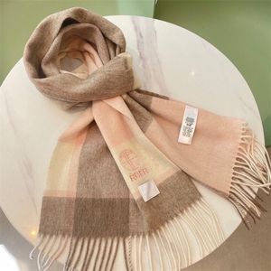 Classic Couple Designer Scarf Mens Women Fashion Color Check Scarf Top Silk Cashmere Winter Luxury Neckerchief