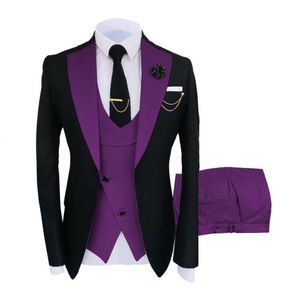Erkekler Suits Blazers 2023 İnce Fit One Düğme Damat Tuxedos Terzi Blazer için Düğün 3 Parça Erkek Kostüm Homme 221202