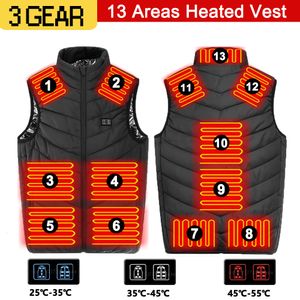 Gilets tactiques 1713 Zones chauffées hommes femmes Usb veste chauffante vêtements thermiques chasse hiver noir M-6XL 221203