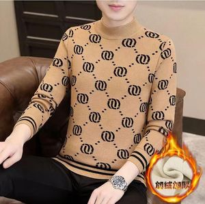 SWEATER MĘŻCZYZNIK Autumn Nowy pullover zagęszcza zimowa koszula ciepła męska marka wełniane ubrania w Strasznicze pasiaste pull homme