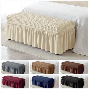 Chair Covers Bench Cover Elastic Fabric For Home Living Room Rectangular Stool Piano Solid Color Decor