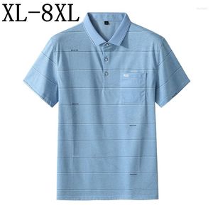 Herrpolos 8xl 7xl 6xl Summer Short Sleeve Mens Shirts With Pocket Breattable Polo T Shirt for Men High Quality Casual Homme