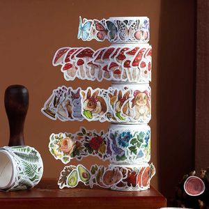 pcs Cute Animal butterfly Masking Washi Tape Vintage Plant flower Decorative Adhesive Tape Diy Scrapbooking Sticker Label