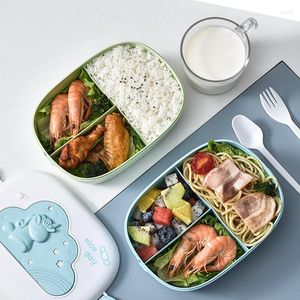 Dinnerware Sets Cartoon Portable Lunchbox Microwave Oven Heated PP Bento Box Student Adult Oval Cute Plastic