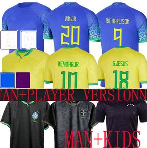 S -- 4XL bRAZILS 2022 2023 soccer jerseys Camiseta de futbol PAQUETA RAPHINHA football shirt maillots MARQUINHOS VINI JR SILVA brasil RICHARLISON KIDS WOMAN NEYMAR SE