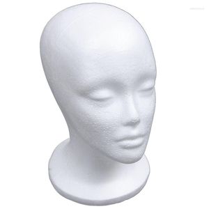 Jewelry Pouches Female Foam Mannequin Head Model Hat Wig Display Stand Rack White