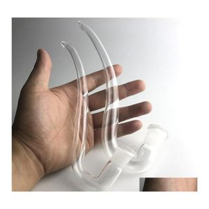 Rökande rör Glass J Hook Adapter Vatten Bongs Ash Catcher Diy Accessories 14mm 18mm Kvinnlig Clear Thick Pyrex St Curve Pipes Drop de Dhozh