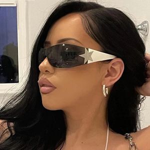 2023 Star One Piece Luxury Punk Rimless Sunglasses Women Brand Designer Y2K Sun Glasses Men Goggle Shades UV400 Fashion Eyewear SG559