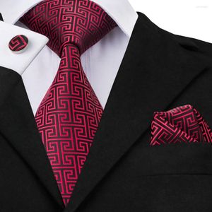 Bow Ties SN-554 Red Black Nowator Tie Hanky ​​Mankiety ustają męski jedwab dla mężczyzn Formalny pary młody przyjęcie weselne