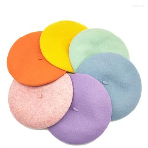 BERETS 202209-2508938-XIYUAN 2リンクドロップウィンタークラシックウールソリッドブリムピンクコラーレディベレー帽子帽子男性女性レジャー画家