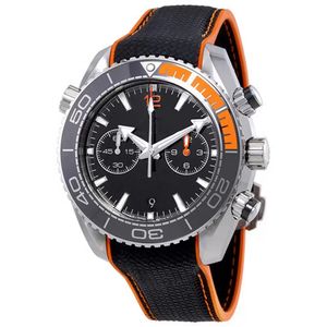 42mm Male Wristwatch Men Quartz Chronograph Watch Ceramic Bezel Black Canvas Rubber Strap Sapphire Waterproof