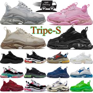 2023 Designer triple s men women casual shoes sneakers platform black white grey red pink blue green Light Tan oreo mens trainers sports fashion tennis