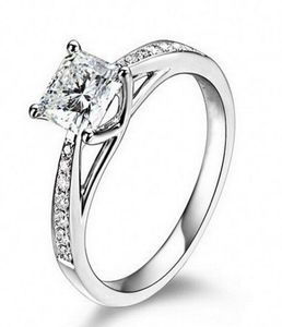 Bijoux vintage r￩el 14k Gold plaqu￩ authentique 1 ct sona laboratoire de diamant pour femmes anneis de diamante rings de fian￧ailles de mariage3690216
