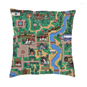 Pillow Stardew Valley Town Map Covers Sofa Home Decorative Video Games Square Throw Cover 45x45 Pillowcases