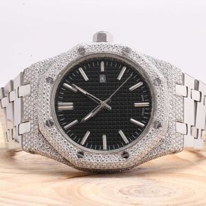 Wristwatches half iced out customize diamond luxury men's watch handmade fine jewelry manufacturer VVS1 diamond watch