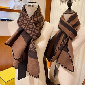 Vrouwen sjaals sjaals unisex elegante winter kasjmier warme sjaalbrieven strepen ontwerp voor man 2 -stijl