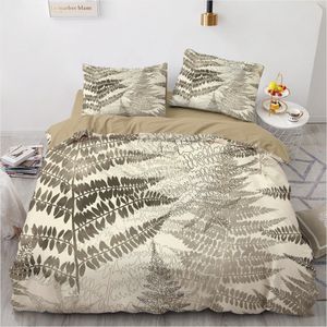 Bedding sets 3D Digital Vintage Brown Leaves Duvet Cover Set Quilt Blanket Twin Queen King Size 245x210cm Home Textile 221206