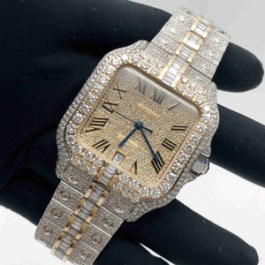 Wristwatches Custom Men And Women Watch Diamond Iced Out Luxury Automatic Movement Fashion Bling Dial Bezel Band VVS VVS1 WatchNTBLOUTS