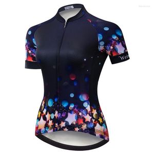 Jackets de corrida WeimoStar Pro Team Cycling Jersey Women Women Summer Summer Manuve Bicycle Roushed Road Mtb Bike Shirt