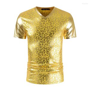 Męskie koszule T Summer złota srebrna scena kostiumy seksowne szczupłe puty