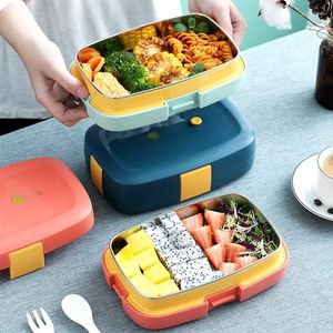 Dinnerware Sets Stainless Steel Lunch Box Cute Portable Bento School Office House Travel Healthy Fruit Storage Containers