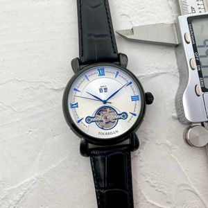 Moda lüks erkekler izler tourbillon iş erkek tasarımcısı izle orijinal deri kayış mekanik otomatik 42mm altın kol saatleri erkekler için Noel hediyesi