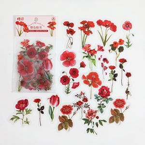 40 Pcs plant Theme Stickers Decoration bagged Stickers Self-adhesive Scrapbooking kids' gifts