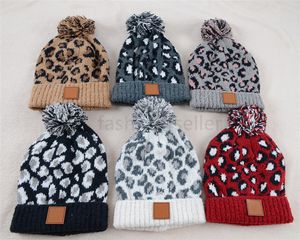 auto Berretti lavorati a maglia da donna Cappelli da esterno Berretti per adulti Berretto con visiera Cappelli Inverno Caldo da viaggio Cappello di lana Copricapo casual Patchwork Leopard Beanie