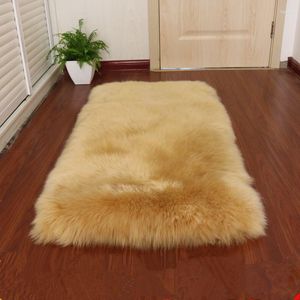 Carpets 1PCS Living Room Thickening Pure Wool Carpet Bedroom Floor Mat Sofa Cushion Pad Window Sheepskin Chair Beside Round