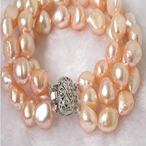 Urocza biżuteria 3strads Pink Barok Pearls Bransoletka Bransoletka Naturalna