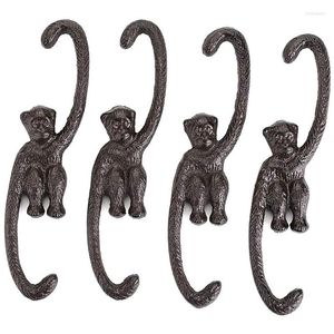 Hooks 1 Set Of 4 Heavy Duty Cast Iron S Monkey - 8 Inch Decorative Metal Plant Hangers Shaped Bracket