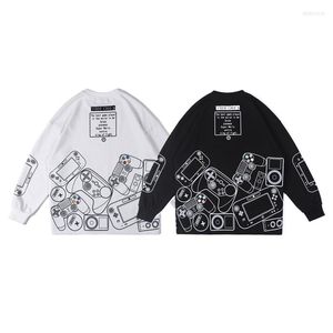 Men's Hoodies 2022 Chinese Fashion Sweaters Spring Collar Game Controllers Print Loose Top Street Hip Hop Long Sleeve