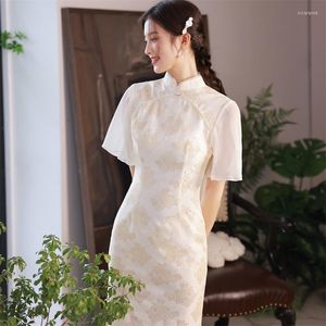 Этническая одежда 2023 Весеннее китайское традиционное платье Cheongsam Qipao vestidos de Mujer Robe Chinoise для женщин свадьбы Noche