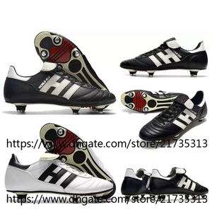 Presentpåse Copa World Cup SG Football Boots Spikes Soccer Shoes Sneakers Black White Botas de Futbol Mens Soft Leather Firm Ground Soccer Cleats Storlek US6.5-11.5 EUR39-46