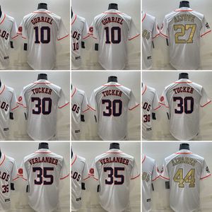 30 Kyle Tucker New Baseball Jersey 27 Jose Altuve 10 Yuli Gurriel 35 Justin Verlander 44 Yordan Alvarez Blank Stitched White Jerseys