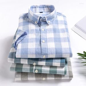 Men's Casual Shirts Work Men Brand Short Sleeve Striped / Twill Shirt Dress White Male 4xl Men's Slim