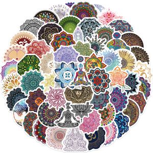 60 adet Pretty Mandala Çiçek Sticker Budizm Yoga Graffiti Çıkartmalar DIY Bagaj Dizüstü Kaykay Motosiklet Bisiklet Çıkartmaları