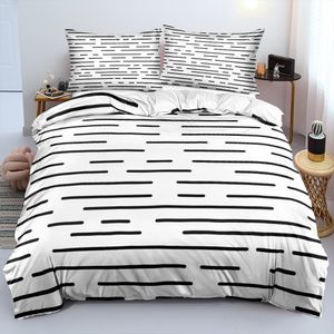 Bedding sets 3D Simple Black Line Set Blanket Quilt Cover Twin Single Double King Size 240x210cm Linens Bed Fashion Decoration 221206