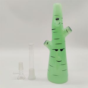 2022 9 Inches 3D Anime Cactus Cream Green Thick OEM ODM Glass Bong Water Pipe Hookah Beaker Tobacco Smoking Bubbler Smoke Pipes Bongs US Warehouse