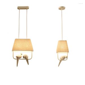 Pendant Lamps Art Deco Novelty Bird Lights For Kitchen Dining Room Vintage Cage Lamp Bedroom Bar Cafe Led Lustres E Pendentes