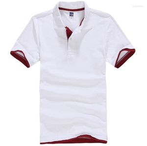 Erkek Polos 52 Yaz Pamuk Beyaz Polo Gömlek Erkekler Fashions Kısa Kollu Slim Fit Poloshirt Erkek Giyim Markaları Top Artı Boyut G76