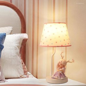 테이블 램프 귀여운 만화 작은 만화 작은 공주 아이 케어 램프 소녀 생일 선물 방 침대 옆 야간 조명