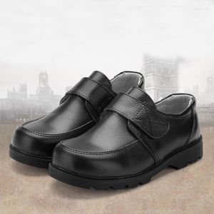 Flat Shoes Black Leather Student Single Large Children's Formal Wear Catwalk Show Boys'